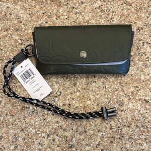 Coach Green Embossed Sunglasses Case